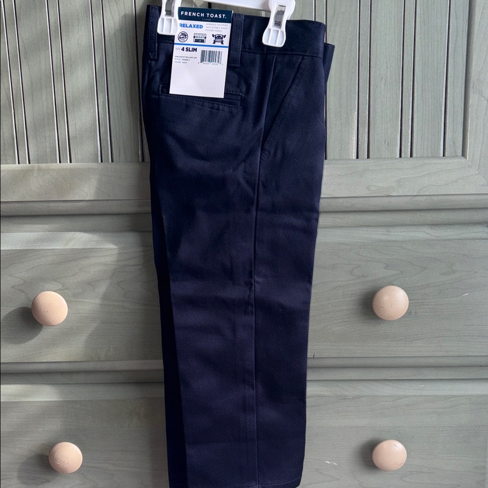 French Toast 4 Slim Toddler Navy Dress Pants
